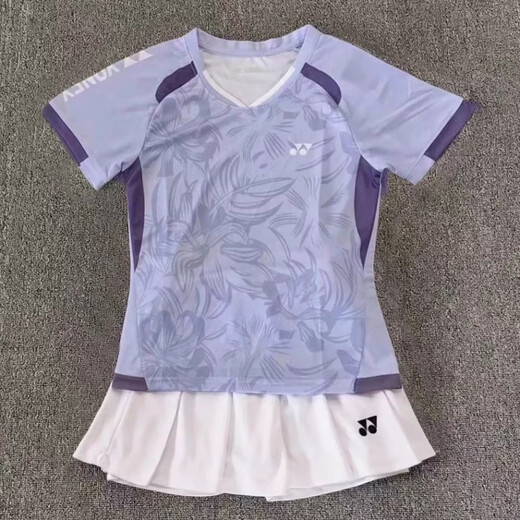 
2025 new badminton uniform for men and women quick-drying breathable short-sleeved tops for children's competition training clothes group purchase printing 826 men's top [order note color] XS