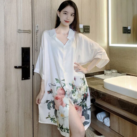 莫代尔睡裙女士夏季睡衣女性感新款冰丝纯欲风高级感凉感家居服 719橘色猫咪【单件裙】 L 100-120斤