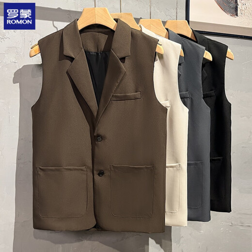 Chaleco de chaleco de chaleco de chaleco de romon chaqueta de chaleco para hombres insenty versátil versátil chaqueta de trabajo casual negro 3xl