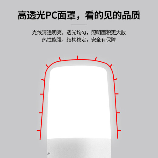 Jinggong LED cylindrical bulb E27 large screw socket energy-saving high-bright light source high-power property factory commercial bulb 20W white light