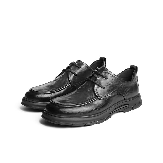 Belle commuter business shoes men's cow leather comfortable work shoes casual leather shoes A1923AM5 black-lace-up style 39
