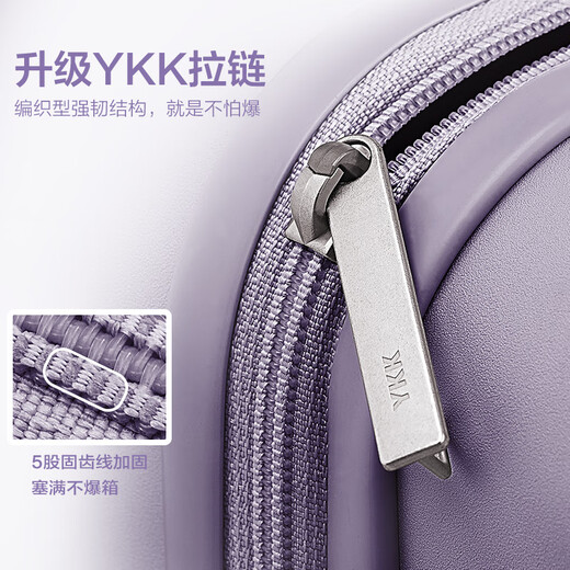 爱华仕行李箱20寸可上飞机登机箱十大品牌拉杆箱大容量旅行箱包密码箱 暮山黛紫【时尚升级】无扩容版 20英寸 【2-4天短途】标准登机箱