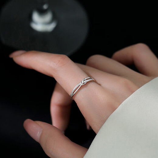 Mendali brand ring S999 sterling silver 2025 plain ring versatile open ring niche high-end female light luxury ring star ring local warehouse, next day delivery opening adjustable