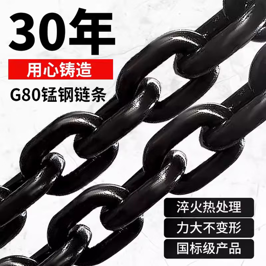 JPHZNB起重链条环形吊链G80锰钢链条接圆圈链条环型吊装链条12358吨吊具 (吊重2吨)周长6米 拉直3米
