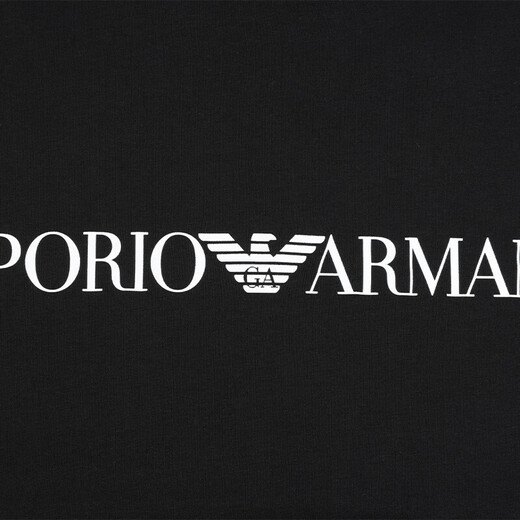 阿玛尼（ARMANI）男装经典百搭时尚T恤12006礼物 黑色 XL