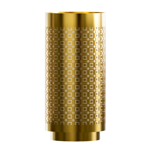 Neue Chinese-Stahl-Stahl-Säulenbecken-Villa-Badezimmer-Säulen-Waschbecken Zylindrisches Basin integriertes bodenbestandes Waschwassin Golden 3883 Quadratmustern-Zylindrische Becken