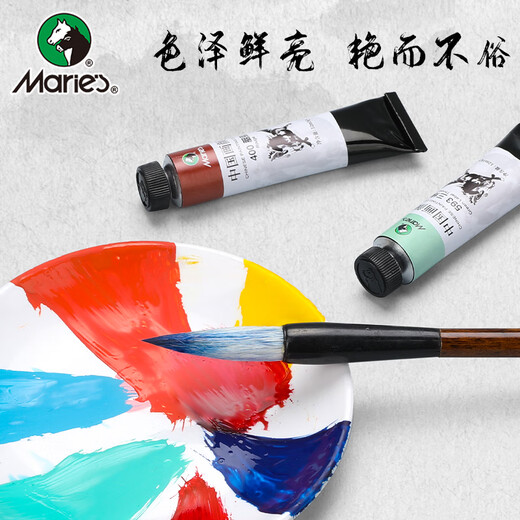 Marie s Chinese painting paint box 18 colors 12ml ink painting landscape painting professional meticulous paint set bright color paste delicate sketch marker painting