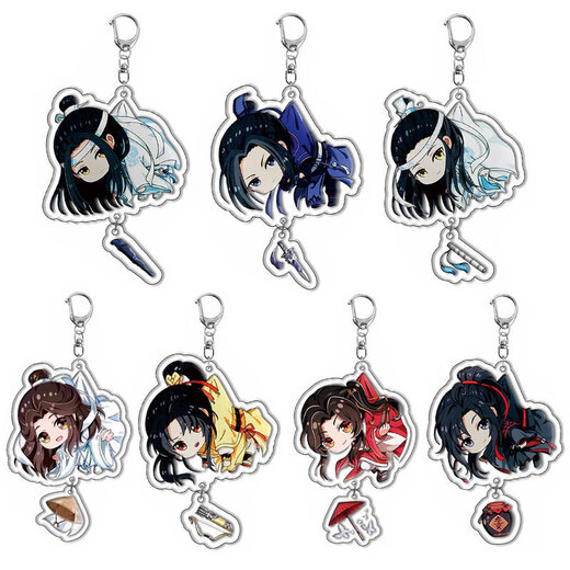 Tianguan Blessing Peripheral Keychain Xie Lian Huacheng Animation Q Version Acryl Schoolbag Ornament Anhänger Geburtstagsgeschenk Xie Lian Anhänger Anhänger Keychain-mal 4cm-d Schnalle
