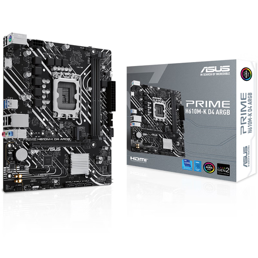 Intel 12th Generation Core CPU ASUS 600 Motherboard CPU Set Board U Set Asus Prime H610M-K D4 Argb i3-12100F Box