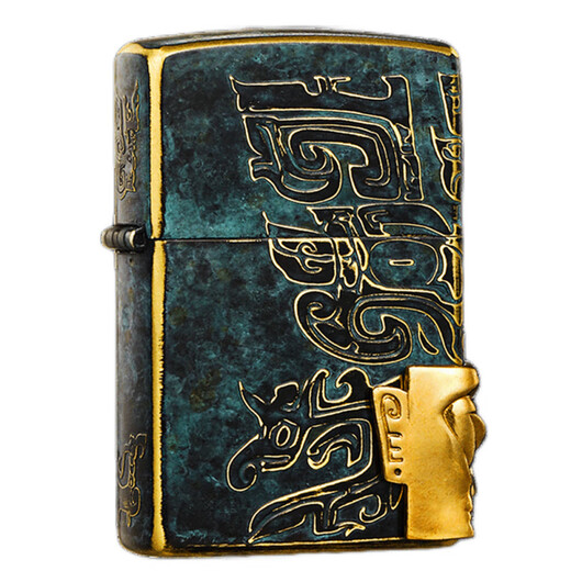 Zippo Leichter Retro Sanxingdui Goldmaske Zhibao Kerosin Windproof Birthday Gedenkgeschenk für Männer Goldmaske Stand-Alone Dy9902Tz