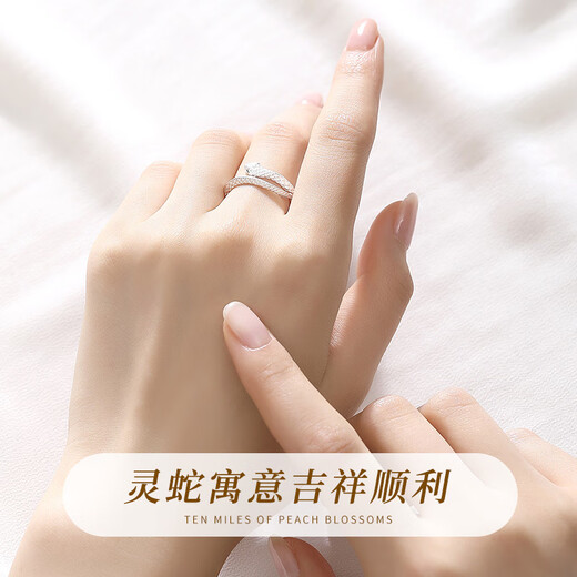 Saint-Jacques 999 pure silver ring for men and women, fashionable and simple Year of the Snake ring, birthday gift for girlfriend