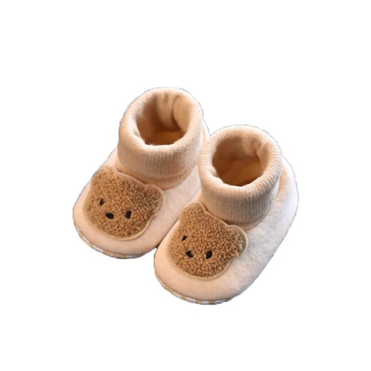 Chaussures et chaussettes nouveau-nés U / Mudi au printemps, automne et hiver, chaussettes mous, 0-6 mois, chaude intérieure plus velours, hommes et femmes de bébé de 1 an [style d'hiver] Colonful Cotton Big Bear plus velours, assurance épaissie, longueur intérieure 11 cm, adapté à 0-6 mois