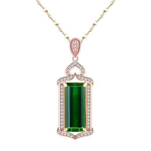 OEMG necklace for women 925 sterling silver plated 18k gold emerald zircon pendant temperament luxury silver jewelry gift for girlfriend gold green zircon necklace