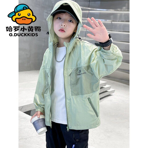 G.duck children's clothing boys summer sun protection clothing jacket 2024 new medium and large children summer boys thin breathable sun protection clothing gray 150 cm