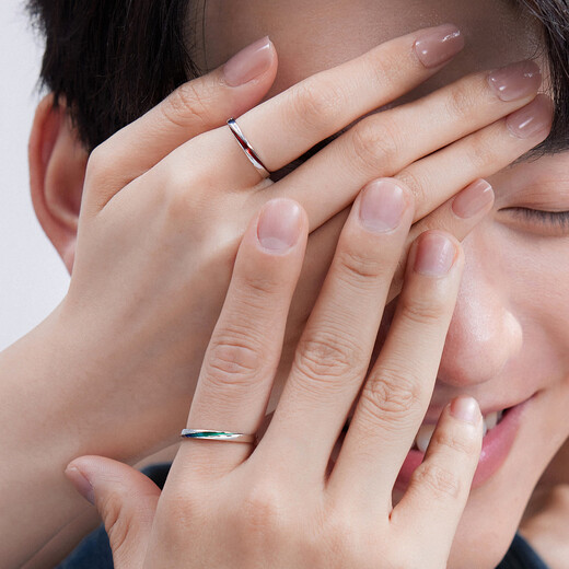 Lukfook Jewelry Platinum 950 gilded infinite love couple platinum ring men's price No. 17 - about 3.84 grams