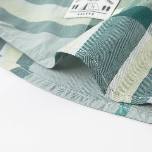 HAZZYS brand children's clothing boys' shirt spring new style comfortable soft pointed collar thin fashion simple casual long-sleeved shirt truffle green 145