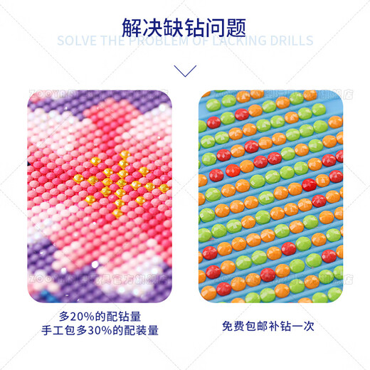 三丽鸥【897人收藏】新款diy钻石画三丽鸥库洛米玉桂狗女孩学生手工创意 布丁狗女孩 圆钻画布尺寸30x30+送工具