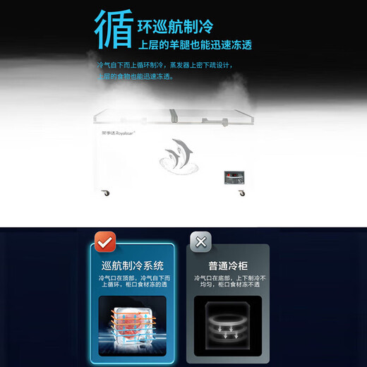 荣事达688商用家用卧式大冷柜大容量 冷藏冷冻转换冰柜商用小型单温冰箱全冷冻柜 一级能效 【2.0米长 818双门冰柜】一级能效