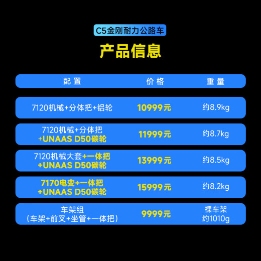 银贝斯WINSPACE C5金刚碳纤维公路自行车耐力车油压碟刹2024款公路车 荣耀 XS码435(建议身高150-163cm) 7170电变+一体把+HARD50碳轮