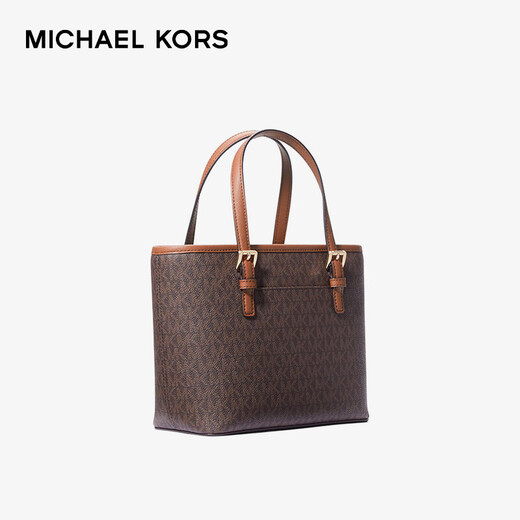 MICHAEL KORS New Year's gift light luxury MK women's bag JET SET TRAVEL tote bag vegetable basket mini dark brown/acorn brown