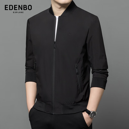 Edenbo autumn and winter casual jacket baseball collar business commuter jacket men's black 175/92A (XL)