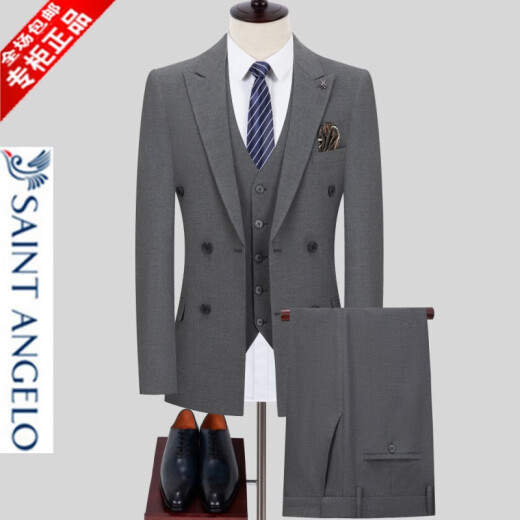 Anngelo Anngelo Anngelo Anngelo Traje Juego de negocios para hombres Casco del novio del novio del novio del novio Slim Hosting Professional Clothing 6189 Lanshang [abrigo + pantalones + chaleco] Doble XL 180/52 [sugerido 150-165 Jin [Jin iguala 0.5 kg]]]