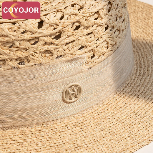 Coyojor Xiyao Home Silk chanvre tissé à la main Raffiah plateau plateau chapeau de vacances d'été chapelet de paille de soleil