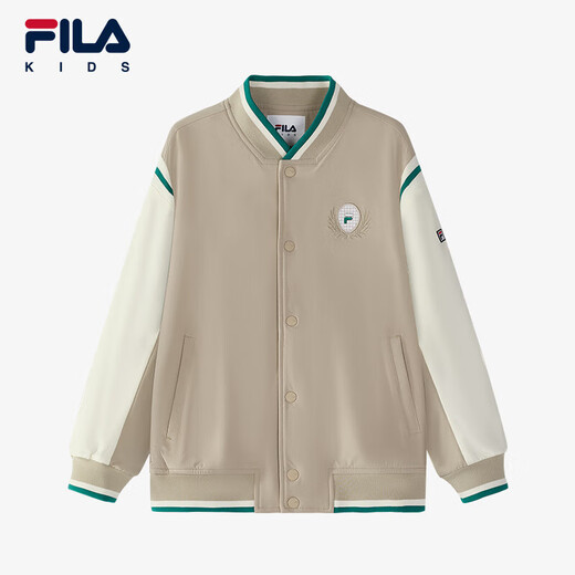 Fila Feihu Technology Fila Children's Jacket 2025 Spring New Men's and Big Children's Jacket Sportswear Shoal Middle Khaki-DK 150