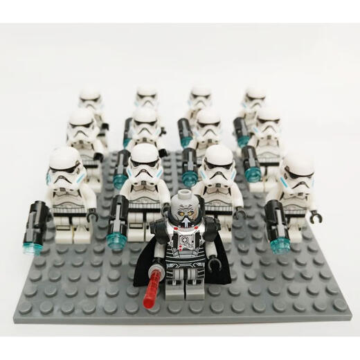 LEGO Star Wars Figura Clone Soldier Soldier Soldier Jedi Sis Warrior Darth Vader Buffett Toys 13 Clones PG757 + Capitán + Base de placa BOLSA