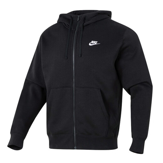 Nike (NIKE) men's clothing 2025 spring new sportswear outdoor fashion casual jacket warm plush jacket black/knit/plus plush M