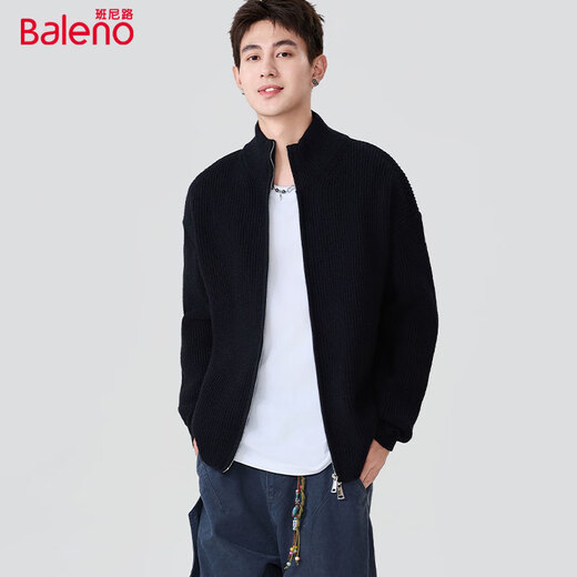 Baleno men's knitted sweater autumn and winter thickened casual warm double-ended zipper sweater men's coat loose sweater bottoming shirt