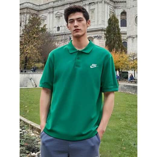 耐克（NIKE）春季新款POLO衫Nike耐克绿色短袖男正品翻领上衣棉运动T恤半袖 灰色FN3895-063 纯棉透气 S 推荐100-120斤