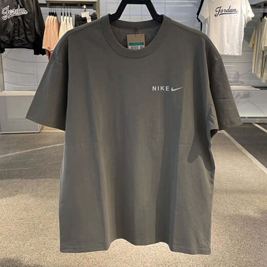Nike (NIKE) short-sleeved T-shirt men's summer new sportswear fashion trend printed round neck half-sleeved shirt casual top HF6172-053 gray cotton 2XL