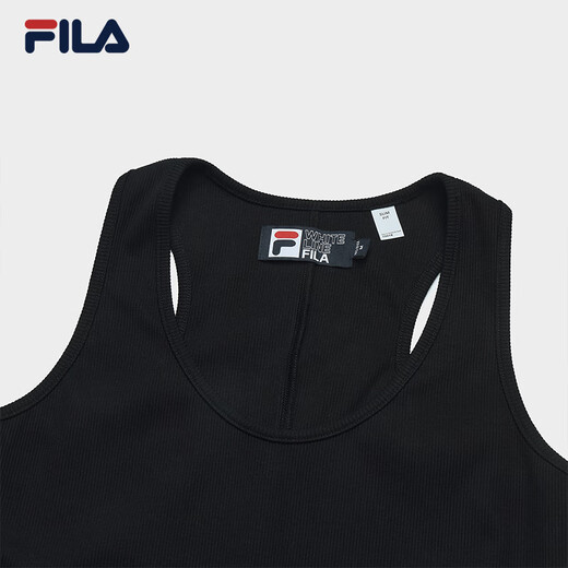 FILA 斐乐官方女子针织背心2025夏新款时尚休闲简约修身无袖上衣 正黑色-BK XS 155/76A/XS