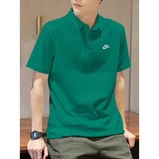 耐克（NIKE）春季新款POLO衫Nike耐克绿色短袖男正品翻领上衣棉运动T恤半袖 灰色FN3895-063 纯棉透气 S 推荐100-120斤