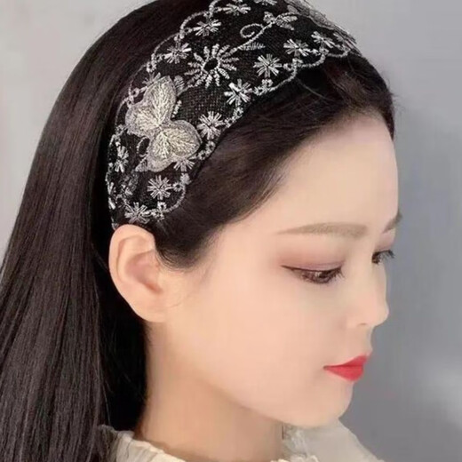 Dream wide toothed headband with bow, white hair cover artifact, lace hairband, hairpin, hairpin, female headband, butterfly gold