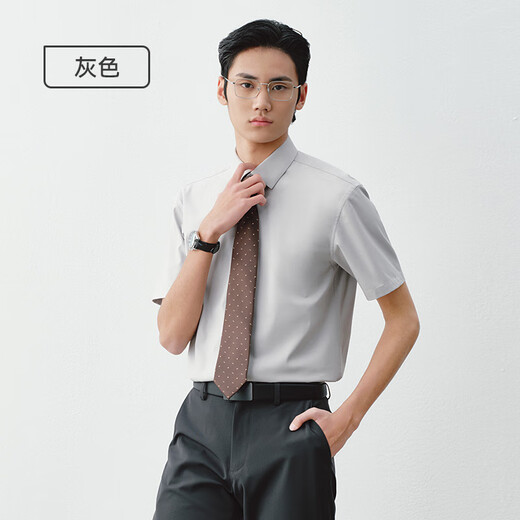 京东京造衬衫男短袖商务衬衫男士棉质衬衣西装白衬衫 白色 42