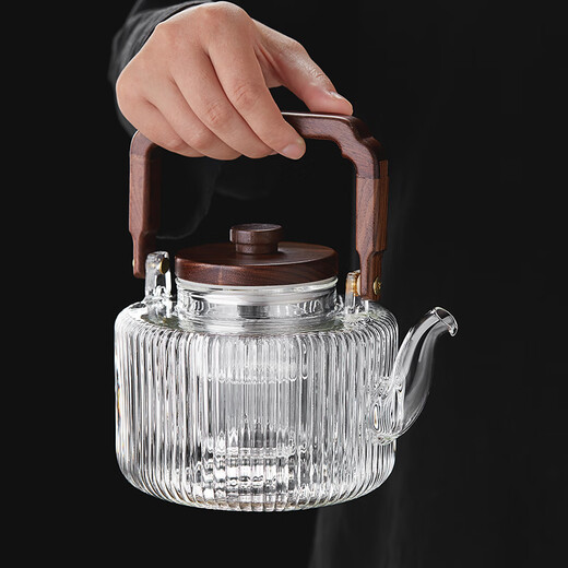 Mesni steaming integrated teapot glass tea brewing teapot steaming teapot lifting beam teapot Kung Fu tea set