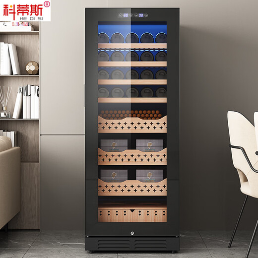 Curtis compressor constant temperature and humidity cigar cabinet commercial cigar constant temperature and humidity cabinet cedar box tobacco naked cigar cabinet temperature constant temperature and humidity red wine cigar style + with door lock + 134