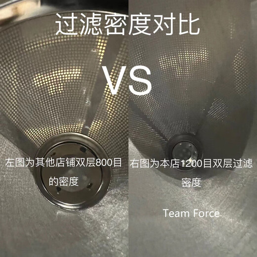 Coffee filter paper funnel 304 stainless steel coffee filter 1200 mesh hand brewed coffee filter funnel double layer free small size 1-2 cups without base 1200 mesh double layer filter