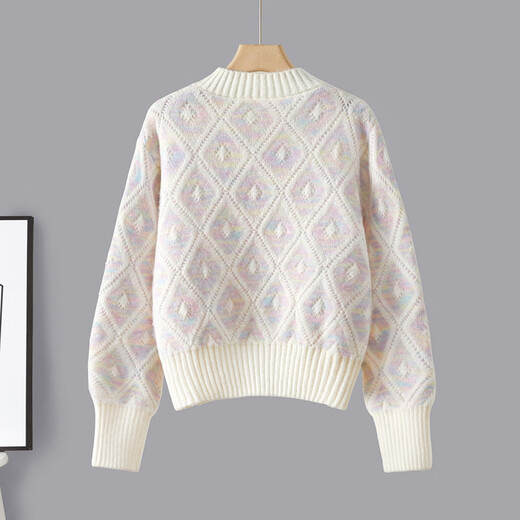 She Chi Fashion Sweater 2025 Autumn New Women's Loose Round Neck Contrast Color Drop Shoulder Long Sleeve Top