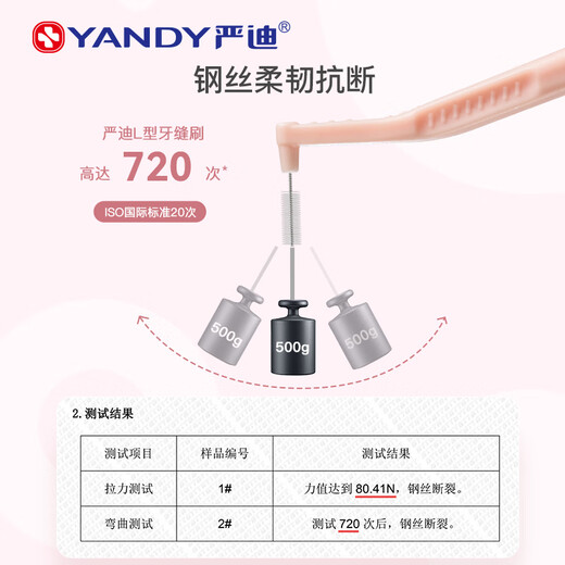 Yandi (YANDY) L-shaped interdental brush, individually packed 0.6mm, 15 pieces, orthodontic correction, interdental brushing, interdental brushing