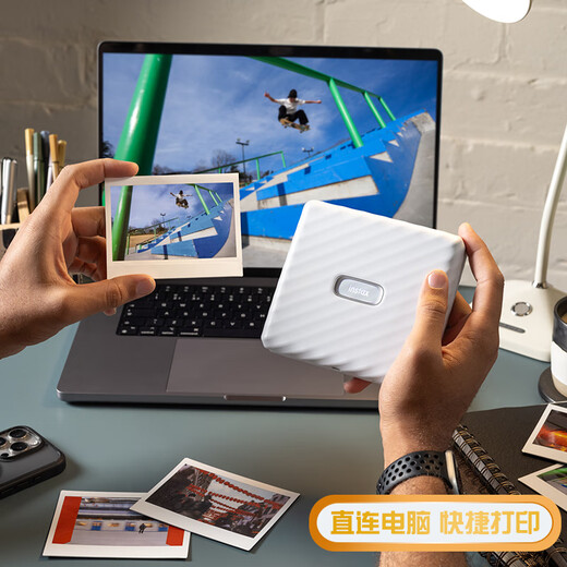 INSTAX Fuji instax Link WIDE Polaroid mobile phone photo printer smoke gray student home wide double pack photo paper set
