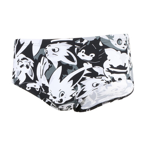 YINGFA swimming trunks men's professional racing briefs men's swimsuit new adult swimming training fashionable swimming briefs black and white print professional wide-brimmed briefs S recommended waist 60--67CM