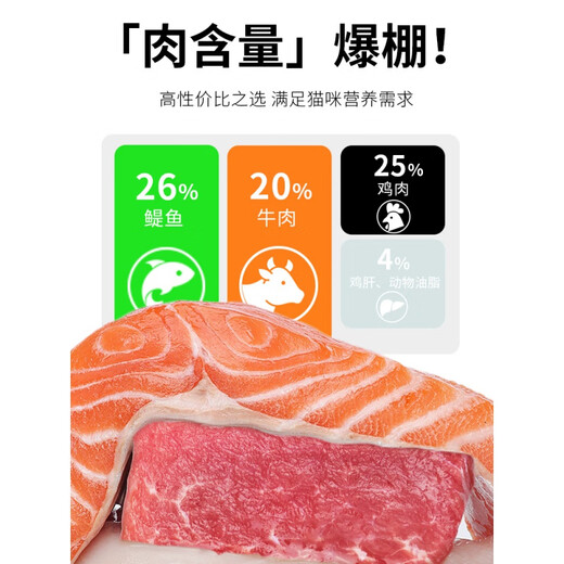 Short Neck George George Full Price Pure Fresh Meat Grain-Free Cat Food for Adult Cats and Kittens Deep Sea Fish and Beef Flavor Nutritional Fattening Special Model 5 Jin Jin equals 0.5 kg. Pack more and get half Jin Jin equals 0.5 kg. Total 5 Jin Jin equals 0.5 kg half