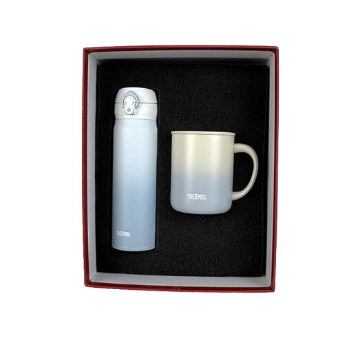 膳魔师（THERMOS）新款礼品套装保温杯年终奖品 单位团购定制LOGO礼物 毕业季老师 渐变蓝套装