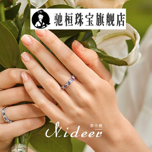 Chihuan Natural Tanzanite Ring Women's Sterling Silver Luxurious Closed Ring Exquisite Jewelry Gift for Girlfriend Tanzanite Ring US Version No. 6 (Hong Kong Code No. 13)