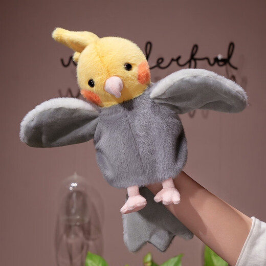 Youyu funny interactive comfort bird hand doll toy doll glove doll ventriloqu funny parrot plush toy doll white body green head-monk