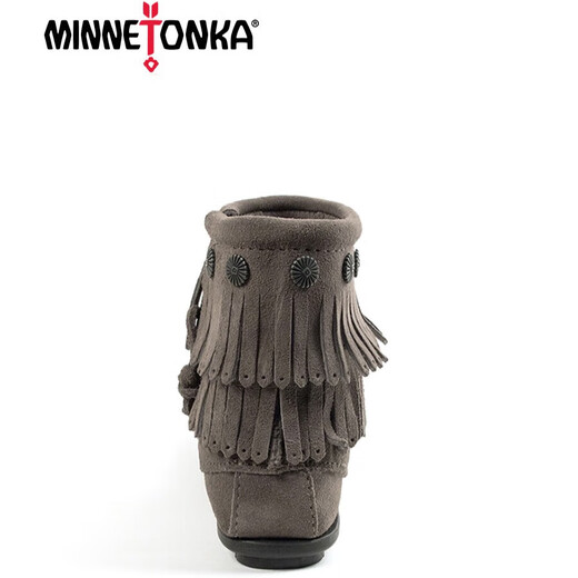 
MINNETONKA mini Thangka tassel boots for women European and American style button decoration women's boots 691T-GRY-Gray 36