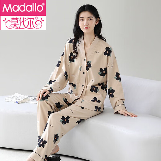 Modal 2025 Neues Pyjama -Set für die Frühlings- und Herbst -Herbst -Baumwoll -kleine Duft von Frauen für Langarmhosen im Freien für die Kleidung im Freien im Freien mit 3519 m